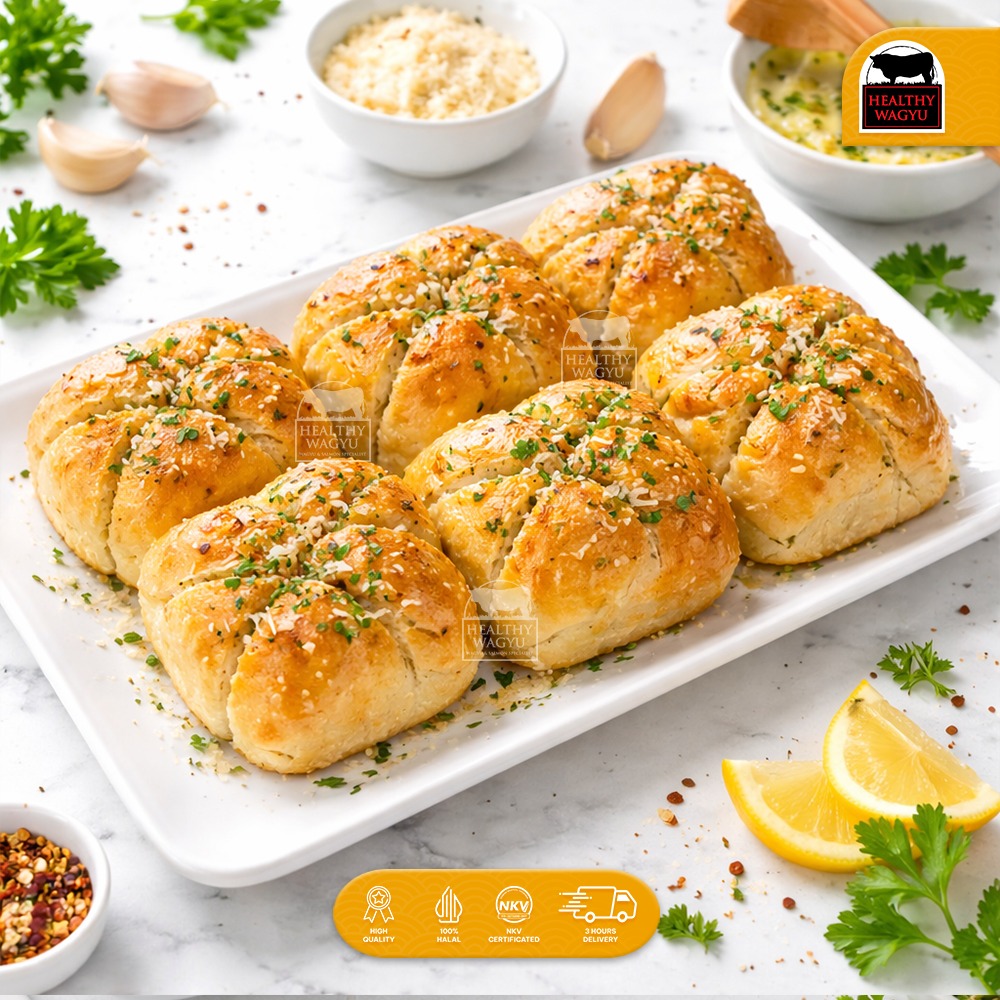 Korean Cheese Garlic Bread 9 pcs Frozen Ready to Heat Healthy Wagyu - Image 3